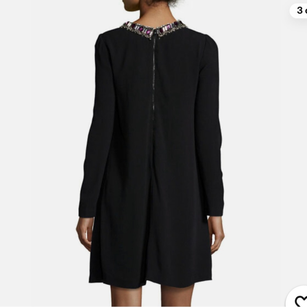 Alice + Olivia Prim Embellished Shift Black Dress Size 2 - Picture 2 of 7